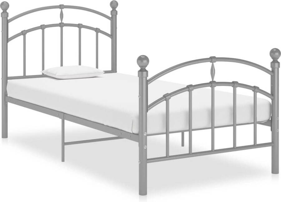 Decoways Bedframe metaal grijs 100x200 cm