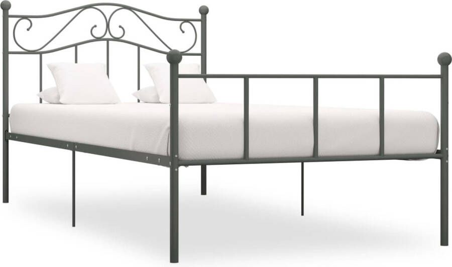 Decoways Bedframe metaal grijs 100x200 cm