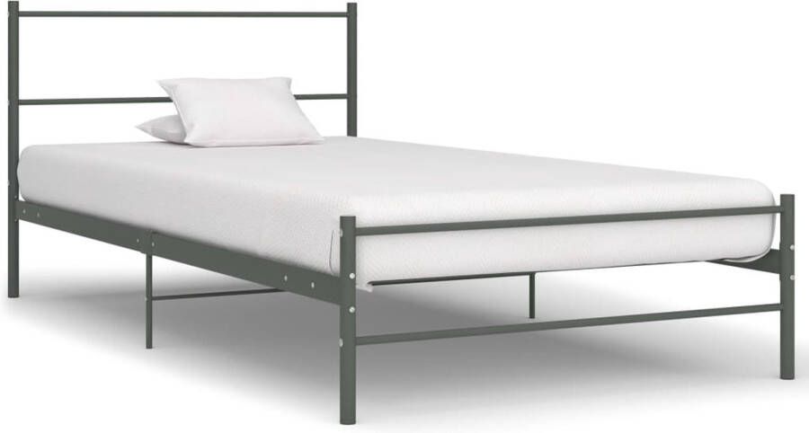 Decoways Bedframe metaal grijs 100x200 cm