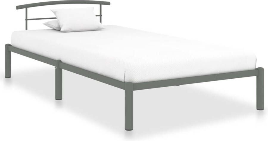 Decoways Bedframe metaal grijs 100x200 cm