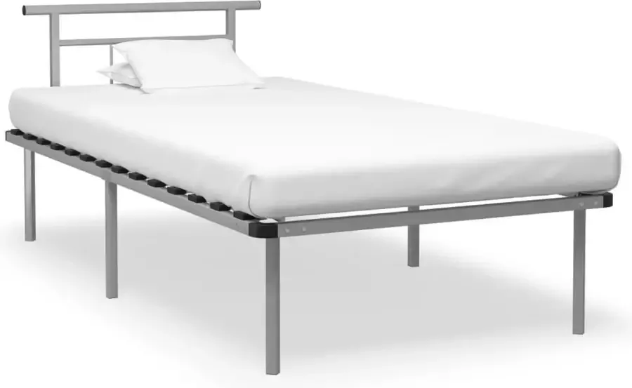 Decoways Bedframe metaal grijs 100x200 cm