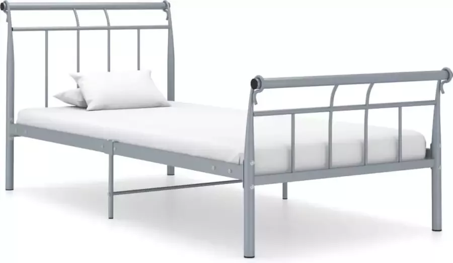 Decoways Bedframe metaal grijs 100x200 cm