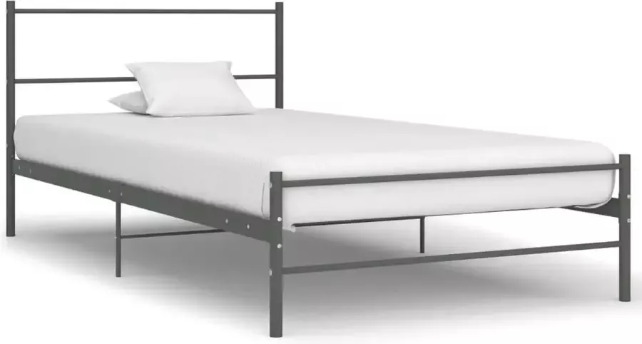 Decoways Bedframe metaal grijs 100x200 cm