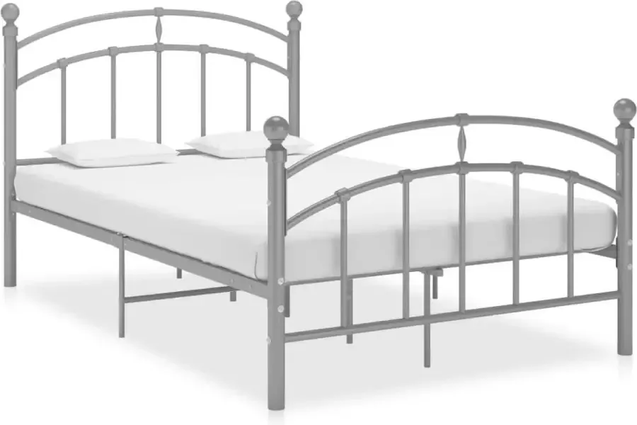 Decoways Bedframe metaal grijs 120x200 cm