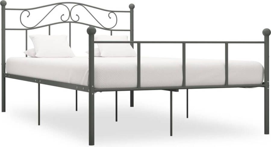 Decoways Bedframe metaal grijs 140x200 cm