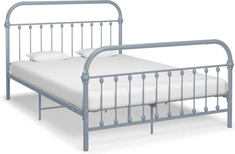 Decoways Bedframe metaal grijs 140x200 cm