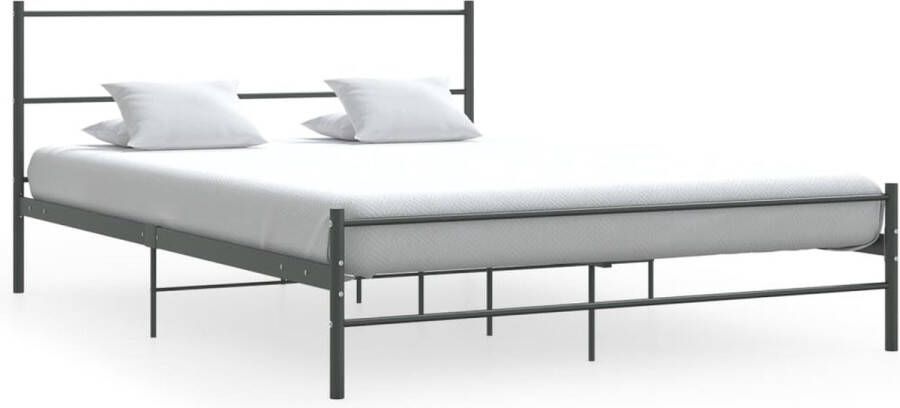 Decoways Bedframe metaal grijs 140x200 cm