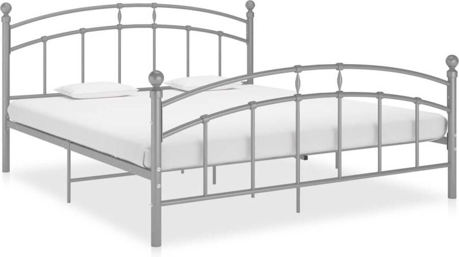 Decoways Bedframe metaal grijs 140x200 cm