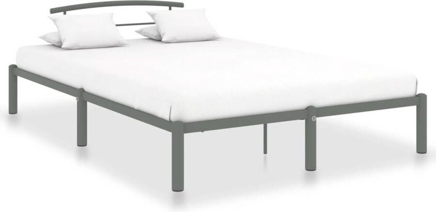 Decoways Bedframe metaal grijs 140x200 cm