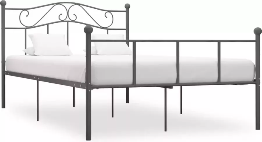 Decoways Bedframe metaal grijs 140x200 cm