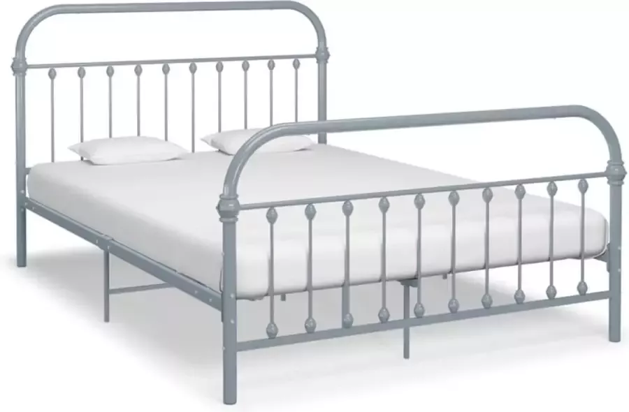 Decoways Bedframe metaal grijs 140x200 cm