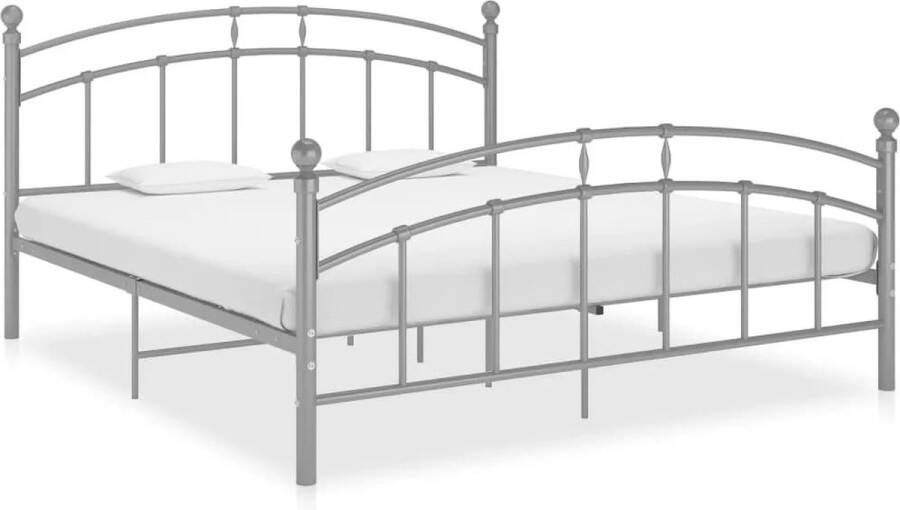 Decoways Bedframe metaal grijs 180x200 cm