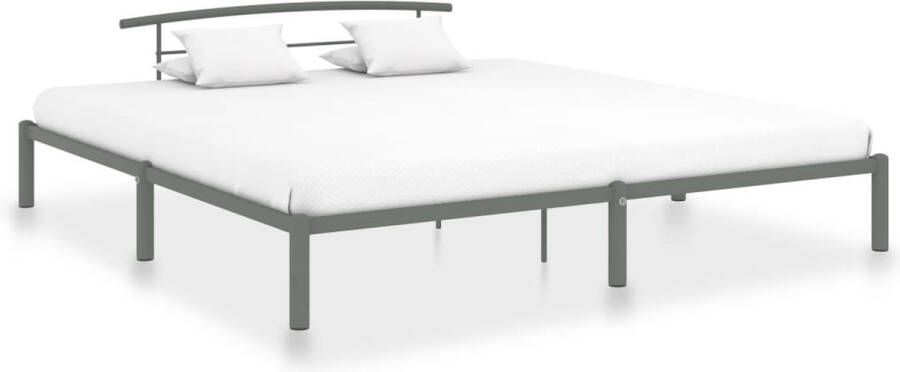 Decoways Bedframe metaal grijs 180x200 cm