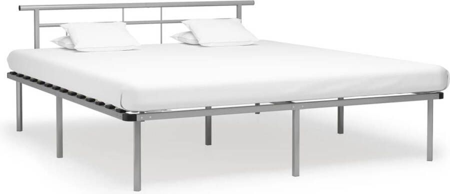 Decoways Bedframe metaal grijs 180x200 cm