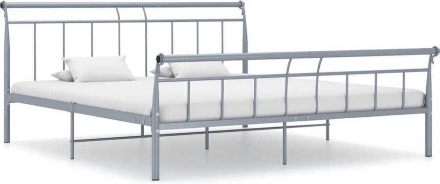 Decoways Bedframe metaal grijs 180x200 cm