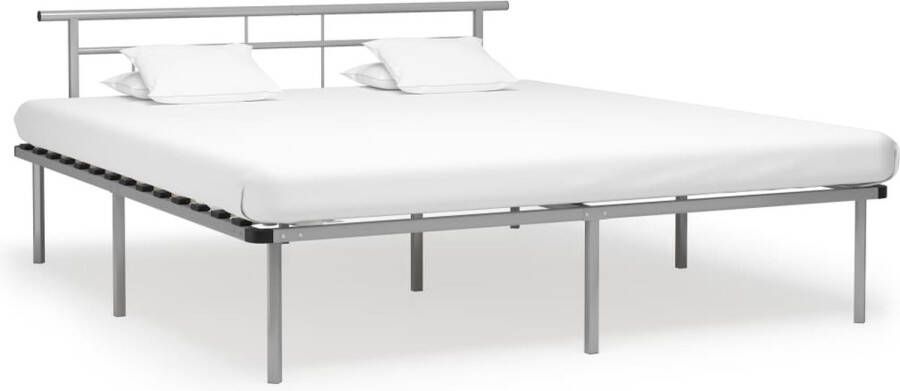 Decoways Bedframe metaal grijs 200x200 cm