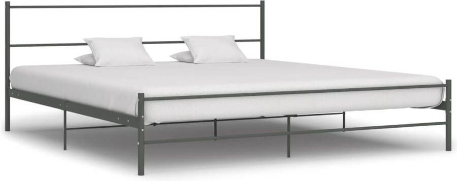 Decoways Bedframe metaal grijs 200x200 cm