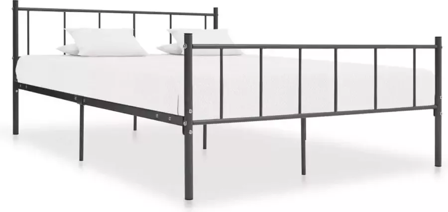 Decoways Bedframe metaal grijs 200x200 cm