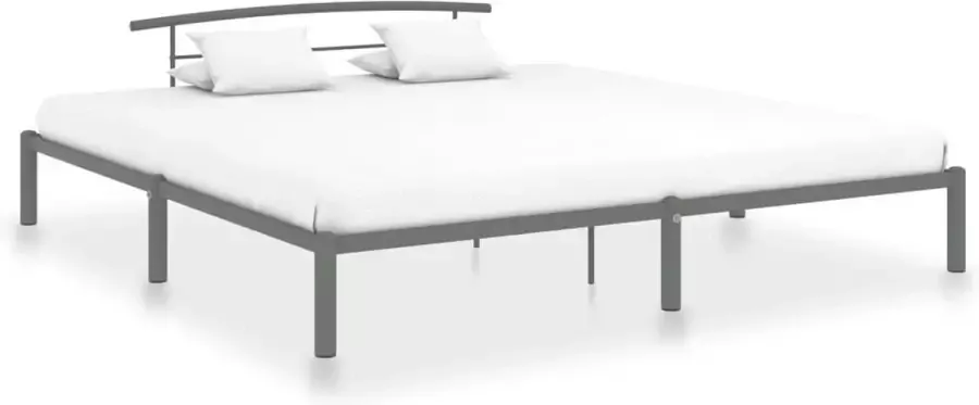 Decoways Bedframe metaal grijs 200x200 cm