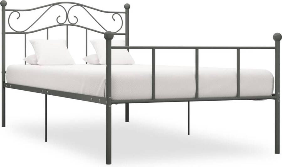 Decoways Bedframe metaal grijs 90x200 cm