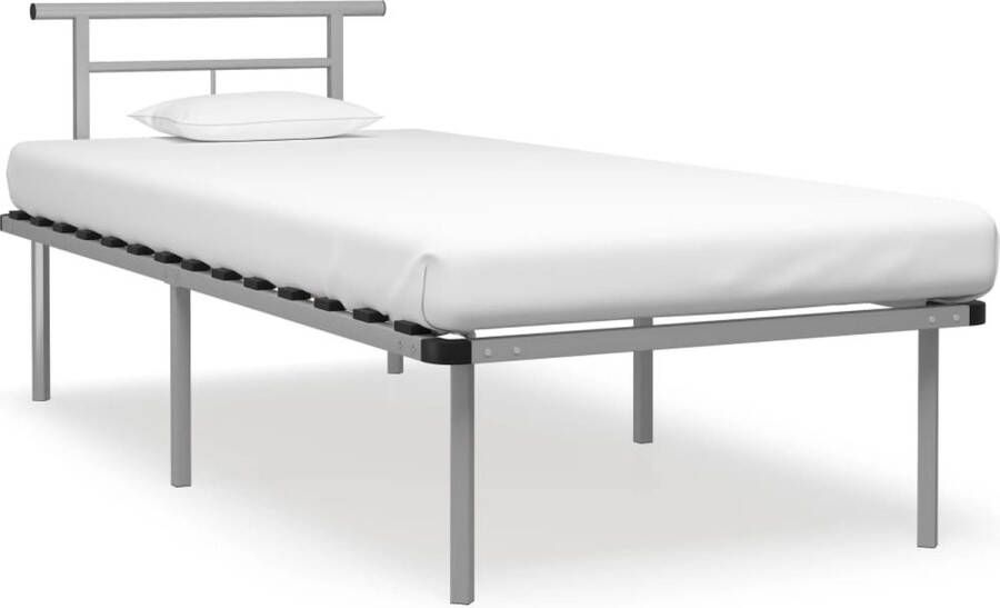 Decoways Bedframe metaal grijs 90x200 cm