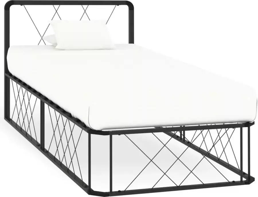 Decoways Bedframe metaal grijs 90x200 cm