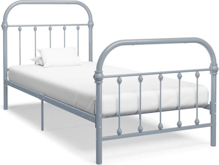 Decoways Bedframe metaal grijs 90x200 cm