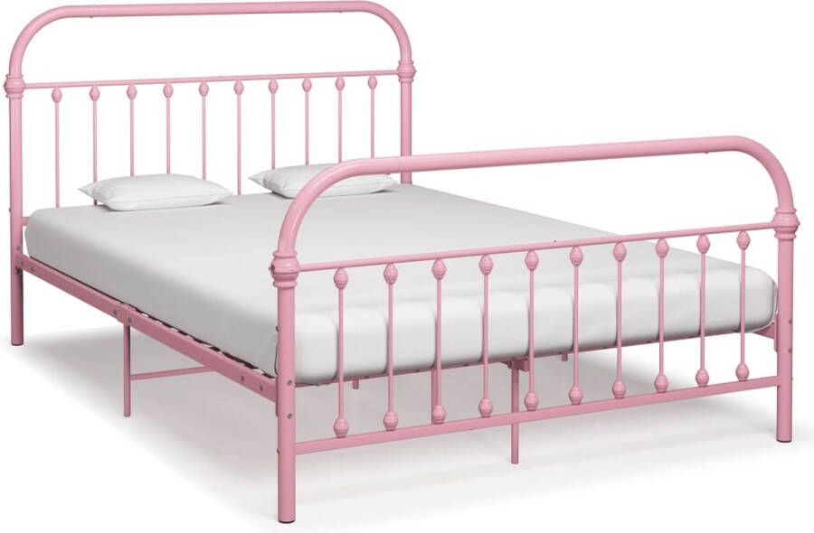 Decoways Bedframe metaal roze 120x200 cm