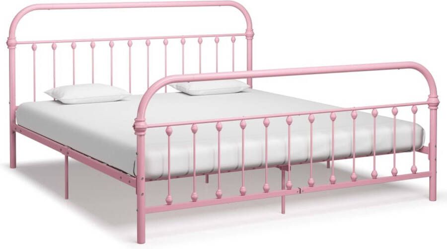 Decoways Bedframe metaal roze 180x200 cm