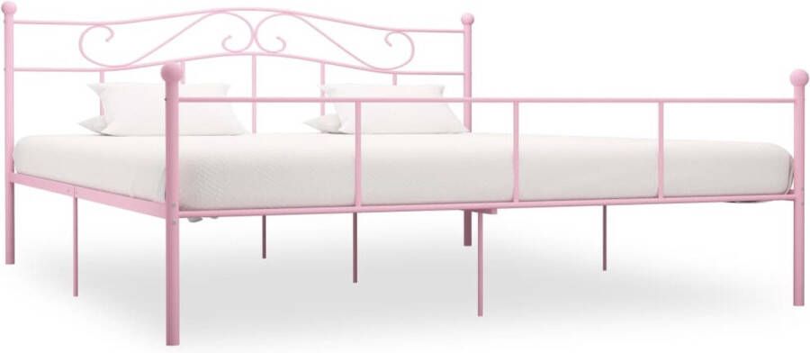 Decoways Bedframe metaal roze 180x200 cm