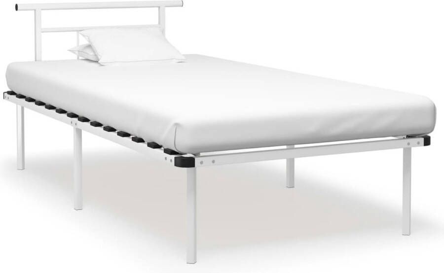 Decoways Bedframe metaal wit 100x200 cm