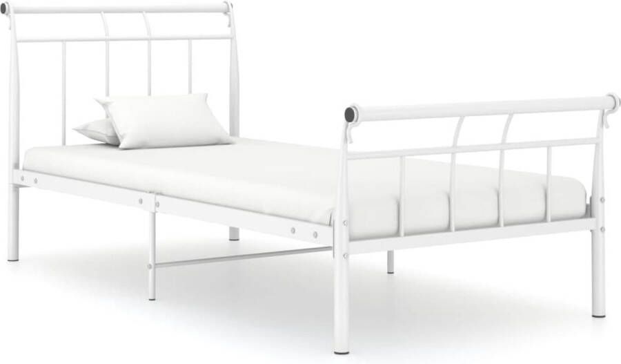 Decoways Bedframe metaal wit 100x200 cm