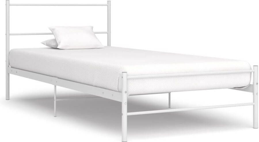 Decoways Bedframe metaal wit 100x200 cm