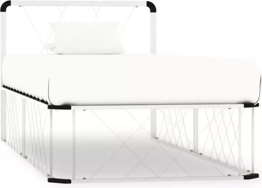 Decoways Bedframe metaal wit 100x200 cm