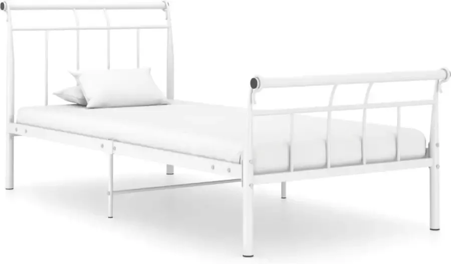 Decoways Bedframe metaal wit 100x200 cm