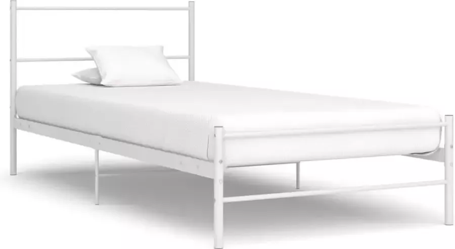 Decoways Bedframe metaal wit 100x200 cm