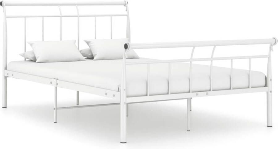 Decoways Bedframe metaal wit 120x200 cm