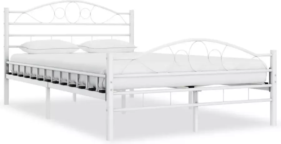 Decoways Bedframe metaal wit 120x200 cm