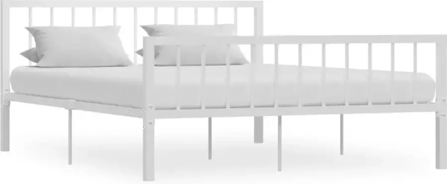 Decoways Bedframe metaal wit 160x200 cm