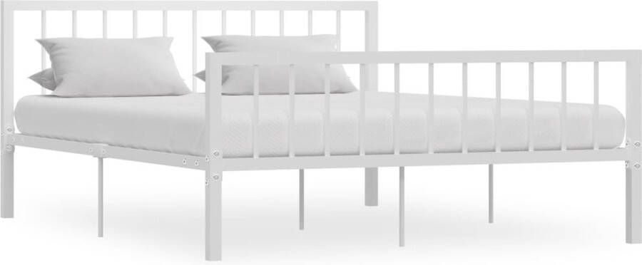 Decoways Bedframe metaal wit 160x200 cm