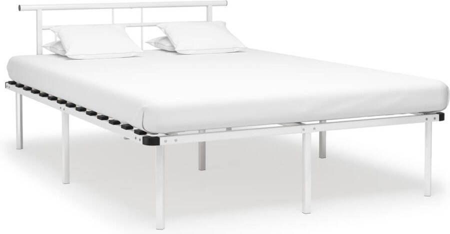 Decoways Bedframe metaal wit 160x200 cm