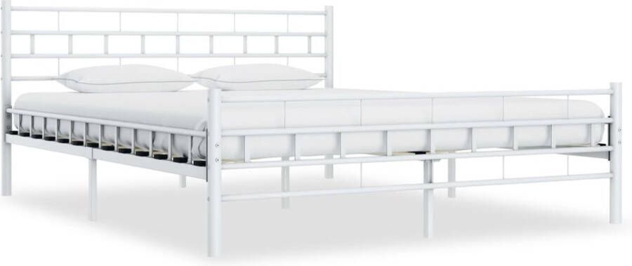 Decoways Bedframe metaal wit 160x200 cm