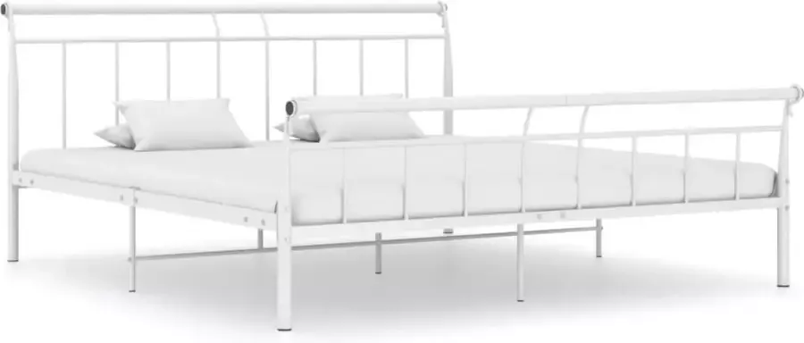 Decoways Bedframe metaal wit 160x200 cm