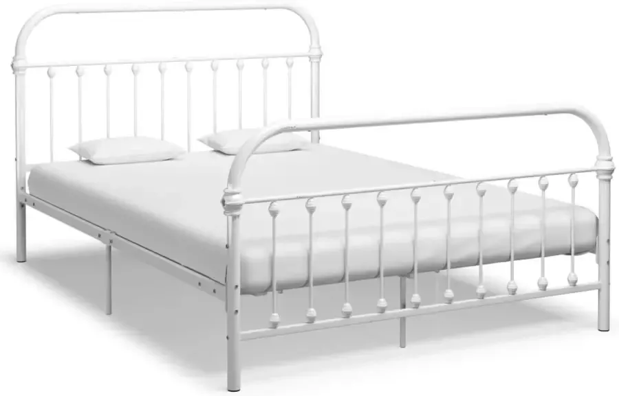 Decoways Bedframe metaal wit 160x200 cm