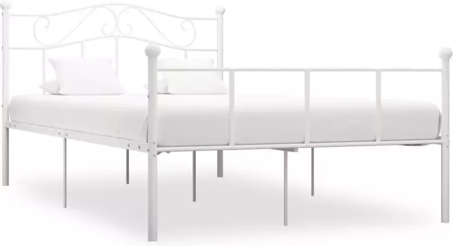 Decoways Bedframe metaal wit 160x200 cm