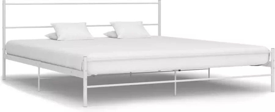 Decoways Bedframe metaal wit 160x200 cm