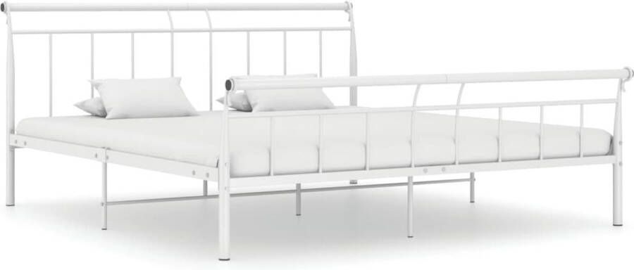 Decoways Bedframe metaal wit 180x200 cm