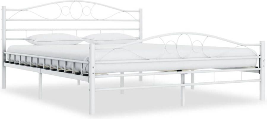 Decoways Bedframe metaal wit 180x200 cm