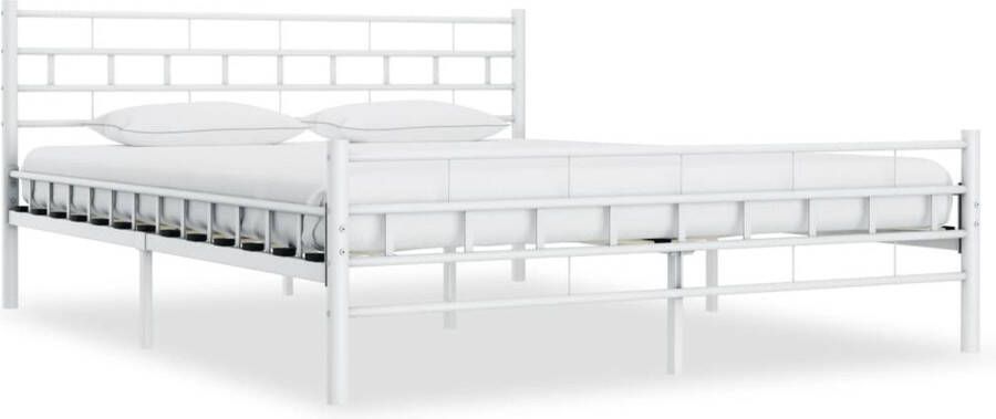 Decoways Bedframe metaal wit 180x200 cm