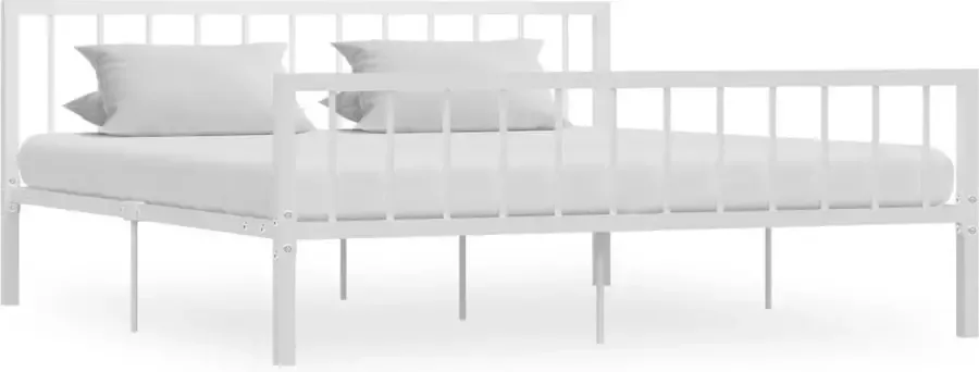 Decoways Bedframe metaal wit 180x200 cm